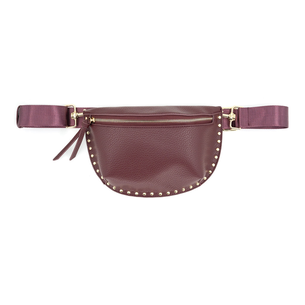 Samantha Studded Vegan Leather Fanny/Crossbody Bag