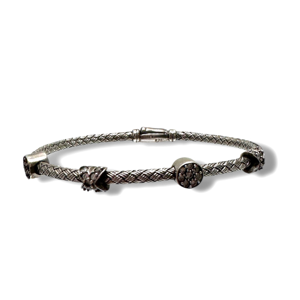 Silver Cable Wire and CZ Bracelets