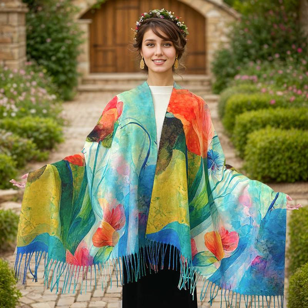 Gorgeous Floral Design Scarf/Shawl