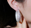 Cubic Zirconia Inside Out Hoop Earrings