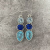 Shades of Blue Crystal and Sterling Earrings