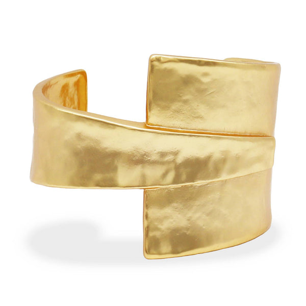 Wrapped Wide Cuff - 24K Gold Plated