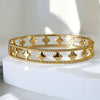 Mother of Pearl and CZ Clover Cuff Bracelet