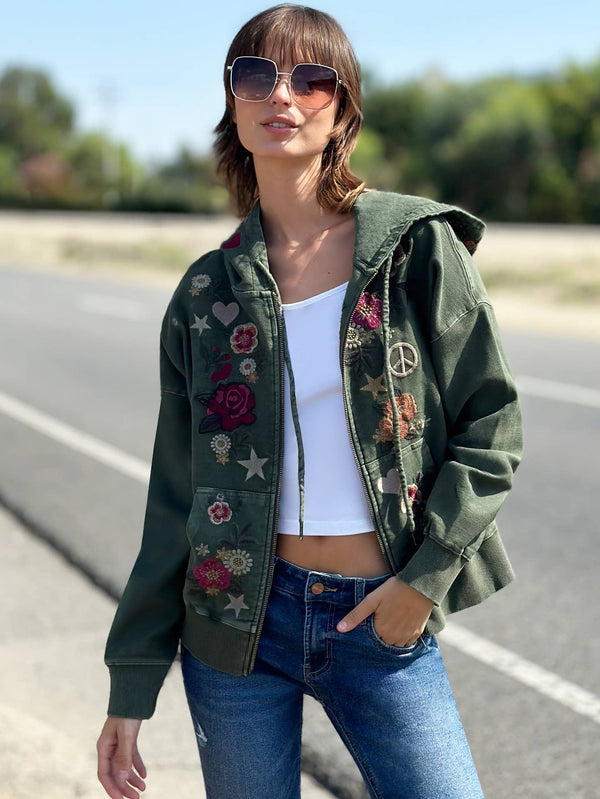 Camp Happy Green Hoodie