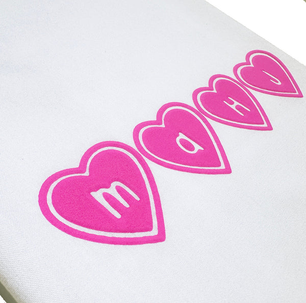 Puff Print M...A...H...J  w/ Hanger Tea Towel