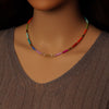 Colorful Beads with Gold Spacer Necklace
