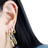 Cz Paperclip Link Earrings