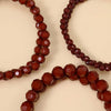 Set of 6 Burgundy Beaded Stretch Bracelets
