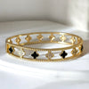 Mother of Pearl and CZ Clover Cuff Bracelet