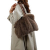 Faux Fur Double Handle Handbag