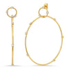 Gold Linked Hoop With CZ Accents
