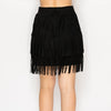 Short Layered Fringe Tiered Skirt