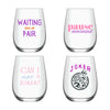 Mahjong Themed Stemless Acrylic Wine/Beverage Glasses
