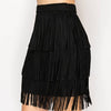 Short Layered Fringe Tiered Skirt