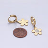 Stainless Steel Flower Clear CZ Drop Huggie Earrings