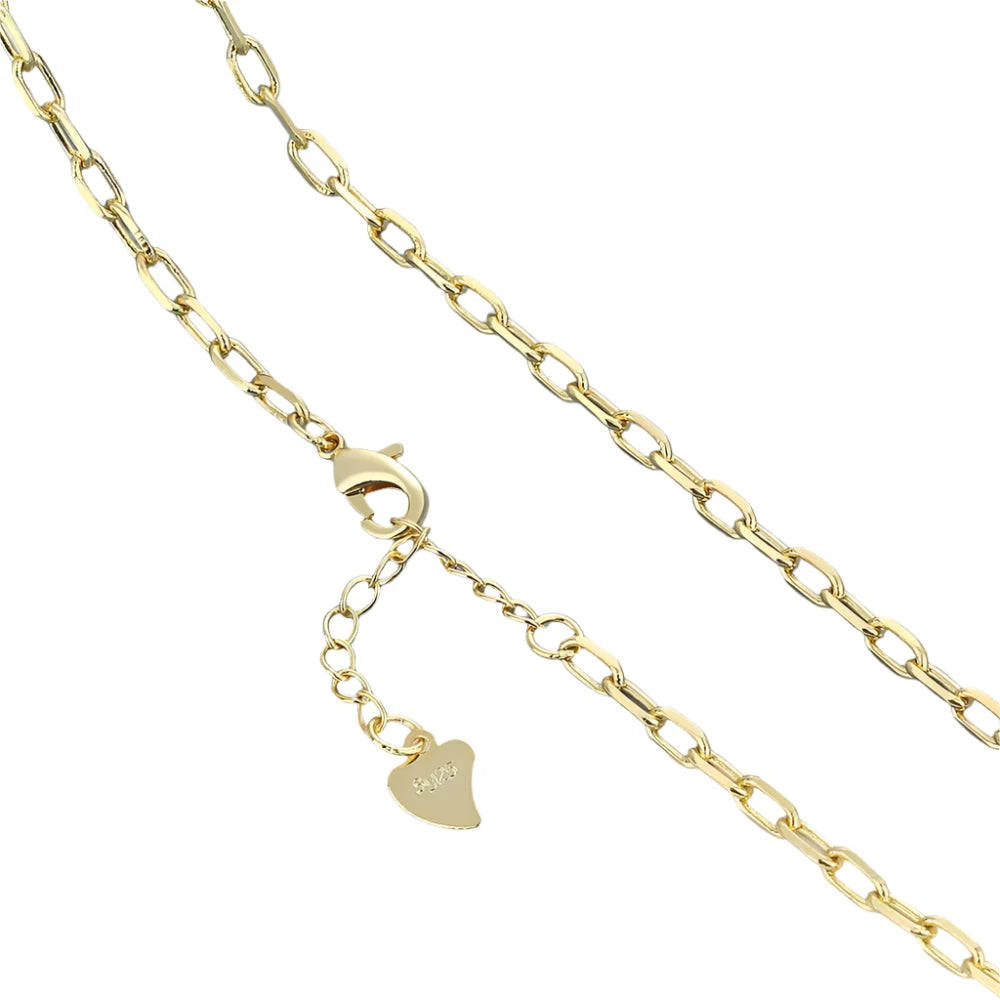 Sterling Silver Gold-Plated Paperclip Necklace