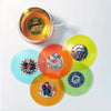 Record Player With 6 Colorful Coasters
