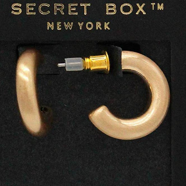 Brushed Gold Small Tube Hoop