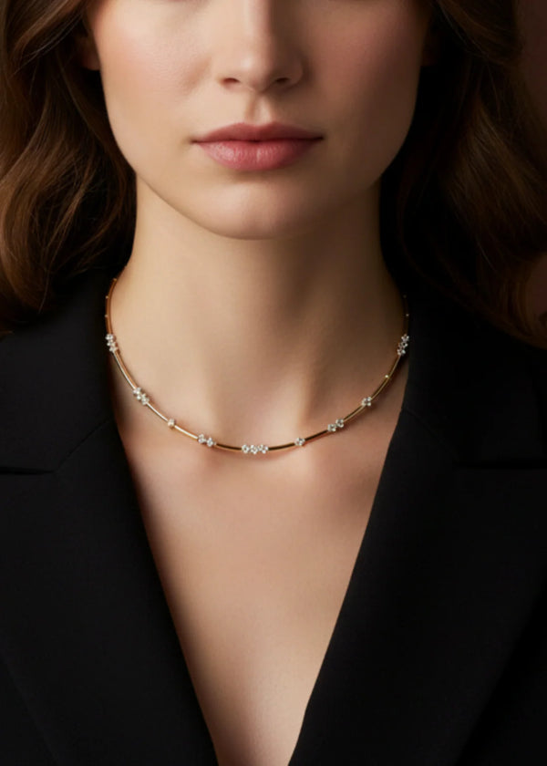 Gold Graduating CZ Necklace