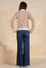 Elan Cable Knit Sweater with Blouse
