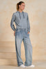 Elan Faux Denim Zip Up Hoodie