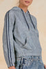 Elan Faux Denim Zip Up Hoodie