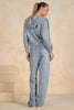 Elan Faux Denim Zip Up Hoodie