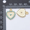 Gold Filled Turquoise Sunburst Heart Charm