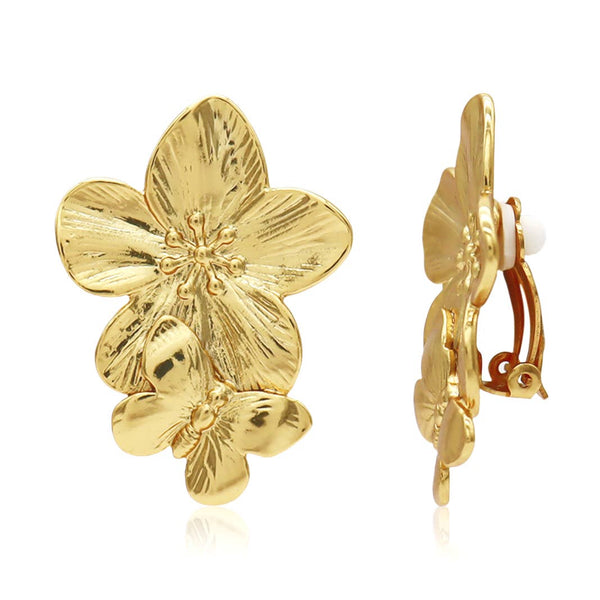 Bloom Clip On Earrings - 24k Gold Plated