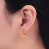 24K Gold Filled CZ Huggie Hoop Earings