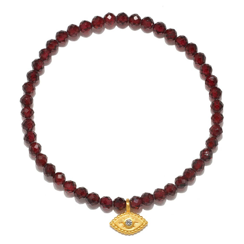 Loving Protection Garnet Evil Eye Bracelet