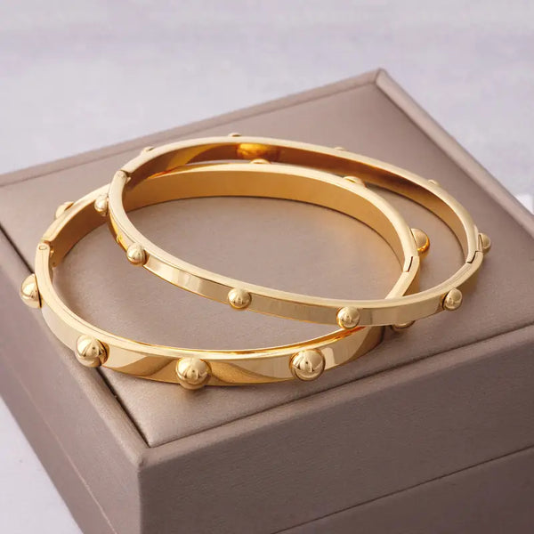 Gold Plated Ball Bangles