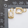 16K Gold Filled 12mm Clear Baguette CZ Bezel Charm