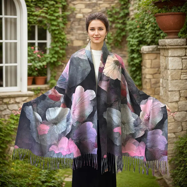 Gorgeous Floral Design Scarf/Shawl