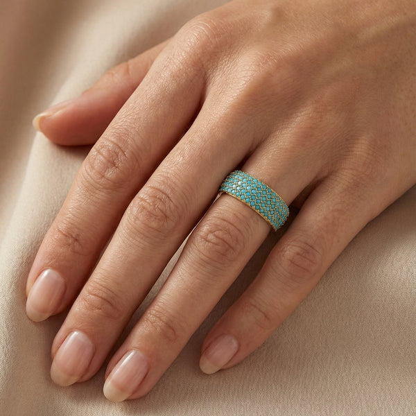 Turquoise Cigar Band Ring