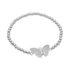 CZ Butterfly Stretch Beaded Bracelet