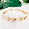 Beaded Bracelet with CZ Pave Balls