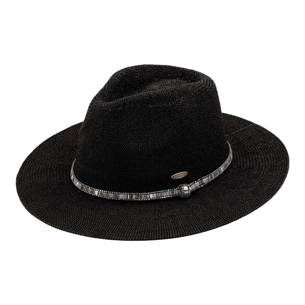 Crystal Banded Panama Straw Hat