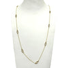 Long Gold Necklace with CZ Oval Stations