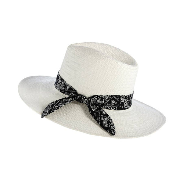 White Raven Straw Hat