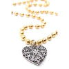 Gold Plate Ball Chain Necklace with Heart Locket