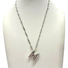 Mirror Chain Bubble Initial Necklace Silver or Gold