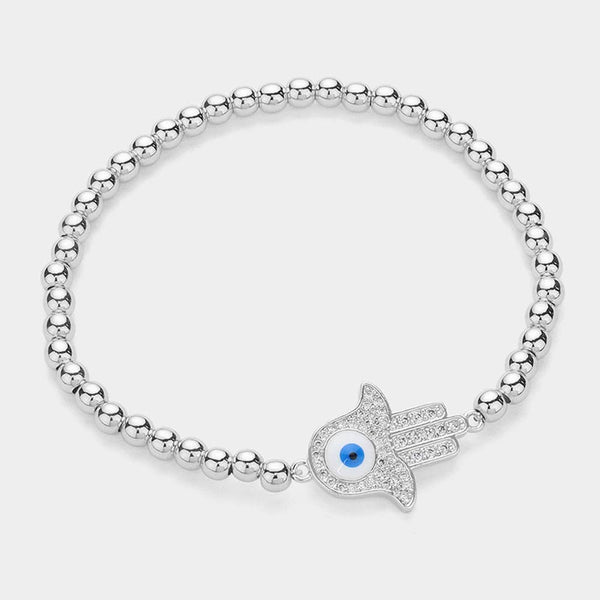 Pave Evil Eye Hamsa Bracelet