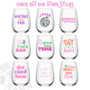 Mahjong Themed Stemless Acrylic Wine/Beverage Glasses