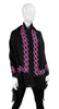 Hot Pink,Grey and Black Woven Scarf With Chain Detail