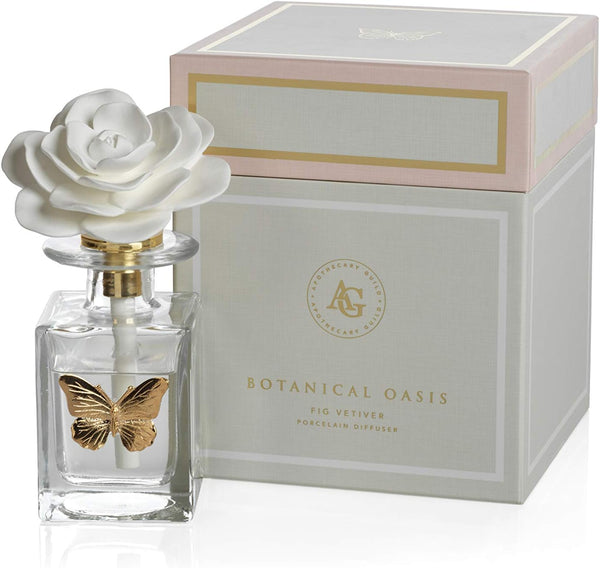 Botanical Oasis Fig Vetiver Porcelain Butterfly & Flower Diffuser