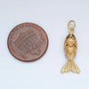 24K Gold Filled CZ Textured Fish Charm