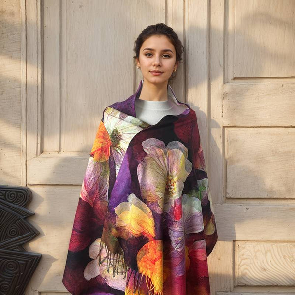 Gorgeous Floral Design Scarf/Shawl