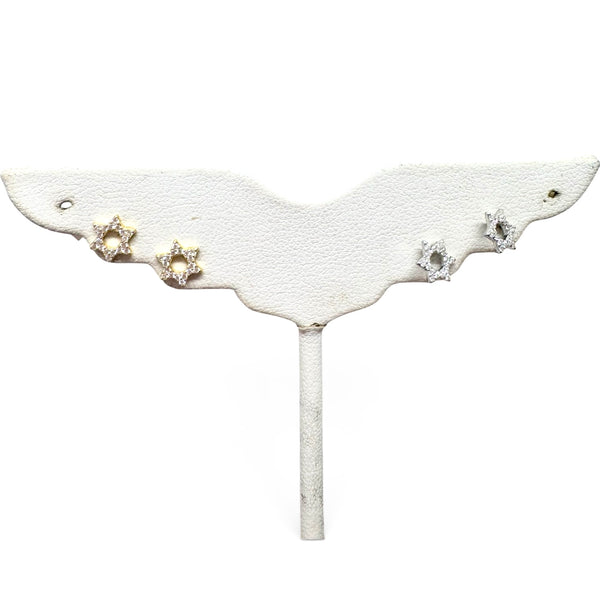 Star Of David CZ Post Earrings