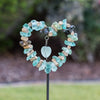 4 Ft. Glass Heart Garden Stake